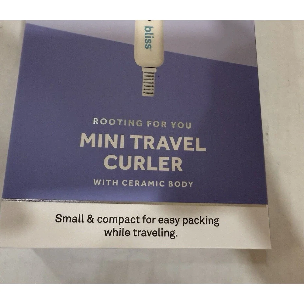 Bliss Mini Travel Curler W/Ceramic Body Small & Vera Bradley Iron Cover Set New - Picture 4 of 13